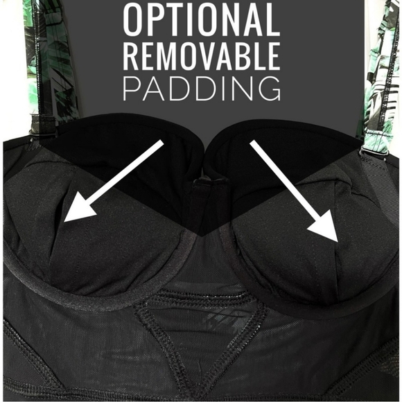 Torrid Palm Tropical Swimsuit Cutout One Piece Contour Retro Plus Vixen 2X - Picture 3 of 7